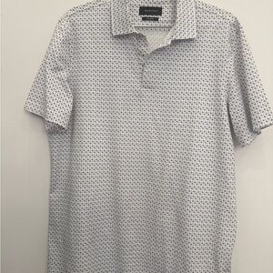 Bugatchi Men's Gray Patterned Polo Shirt
